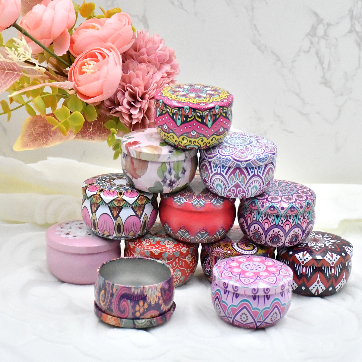 Candle Supplies Jars - 12/24 Pieces 2.2oz Metal Candle Tins