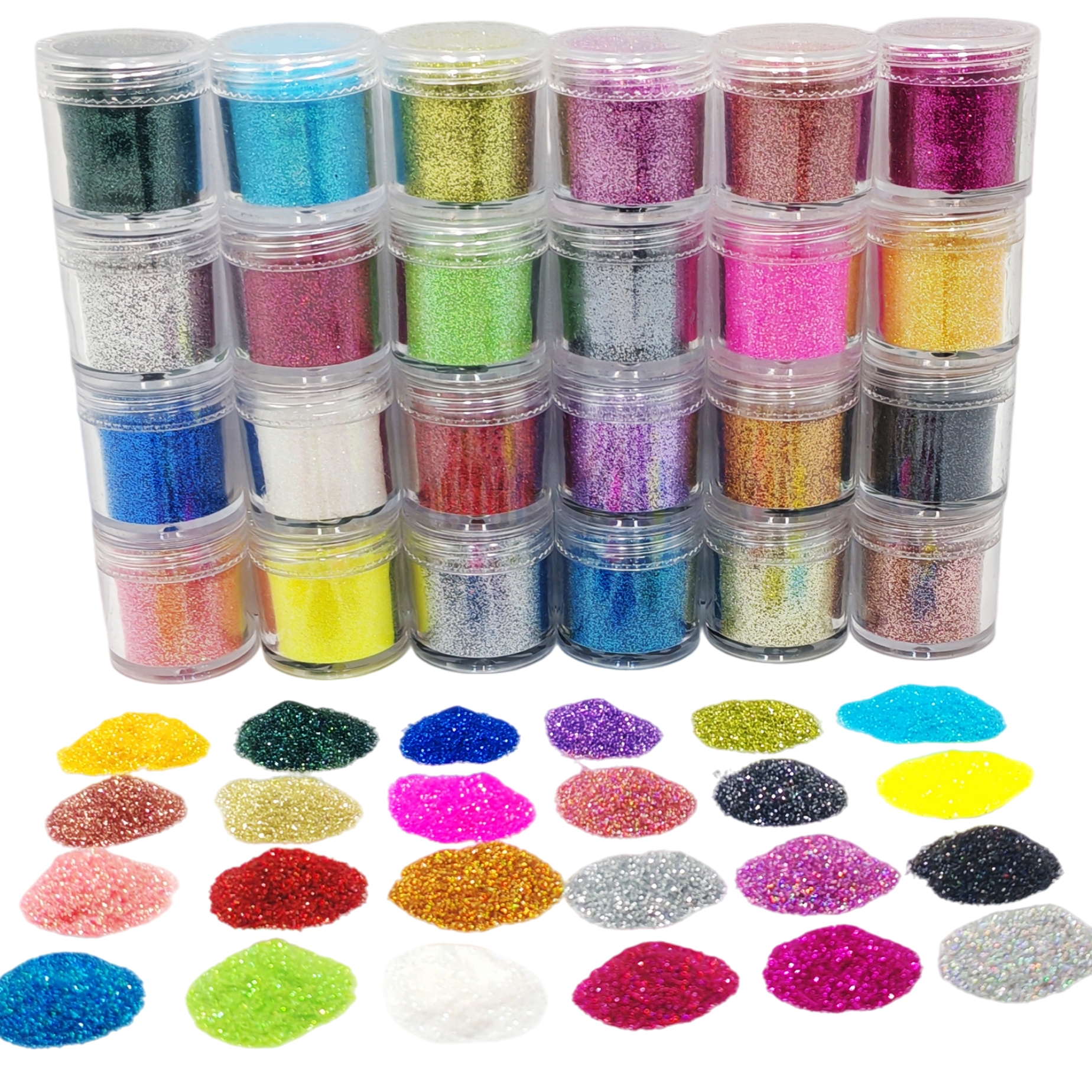 Candle Supplies Jars - 24-Color Cosmetic Iridescent Holographic Fine Glitter