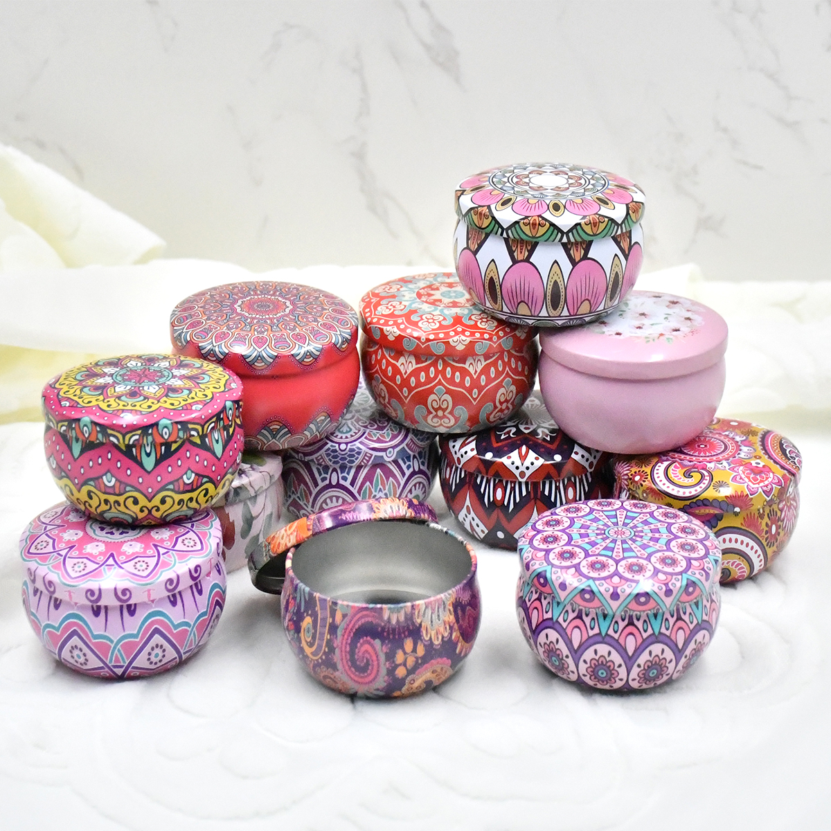 12/24 Pieces 2.2oz Metal Candl - Candle Supplies Jars บทวิจารณ์และราคา