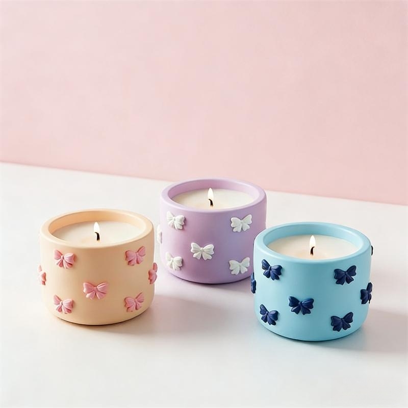 Mini Bowknot Round Plaster Gyp - Candle Supplies Jars บทวิจารณ์และราคา