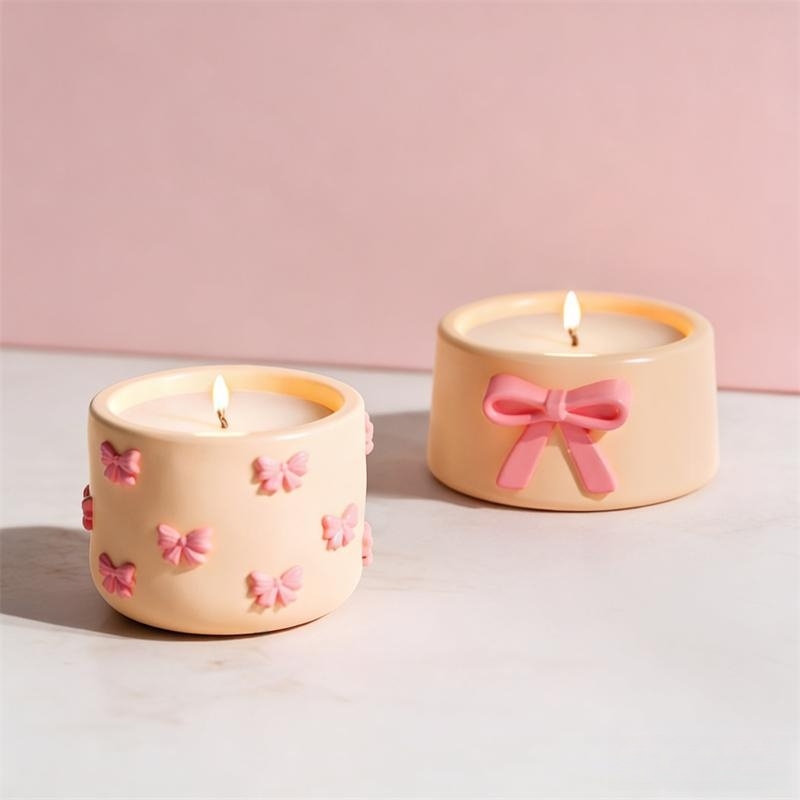 Mini Bowknot Round Plaster Gyp - Candle Supplies Jars บทวิจารณ์และราคา