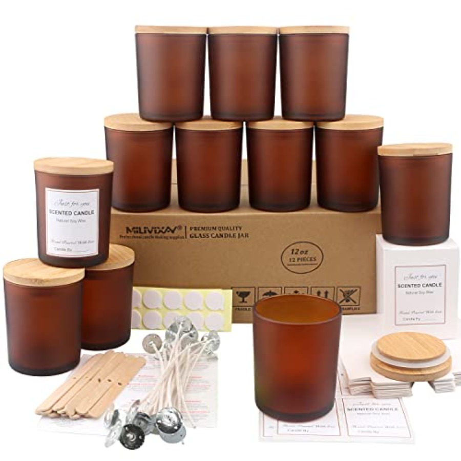 12 Pack 12 OZ Glass Candle Jar - Candle Supplies Jars บทวิจารณ์และราคา