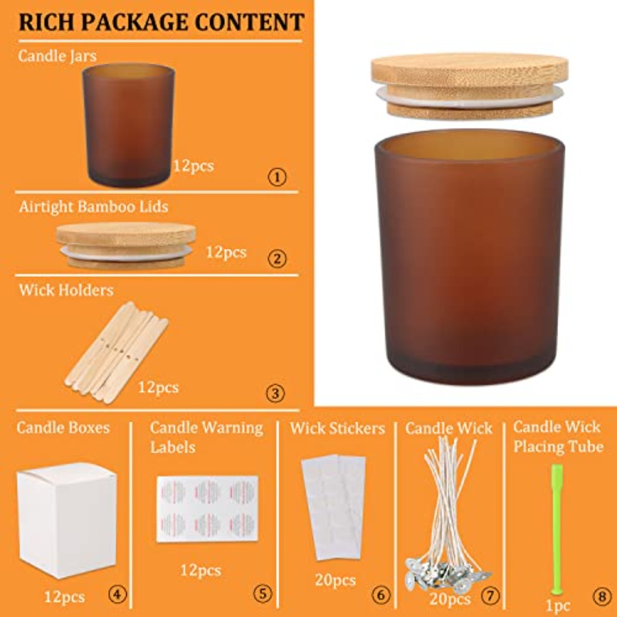 12 Pack 12 OZ Glass Candle Jar - Candle Supplies Jars บทวิจารณ์และราคา