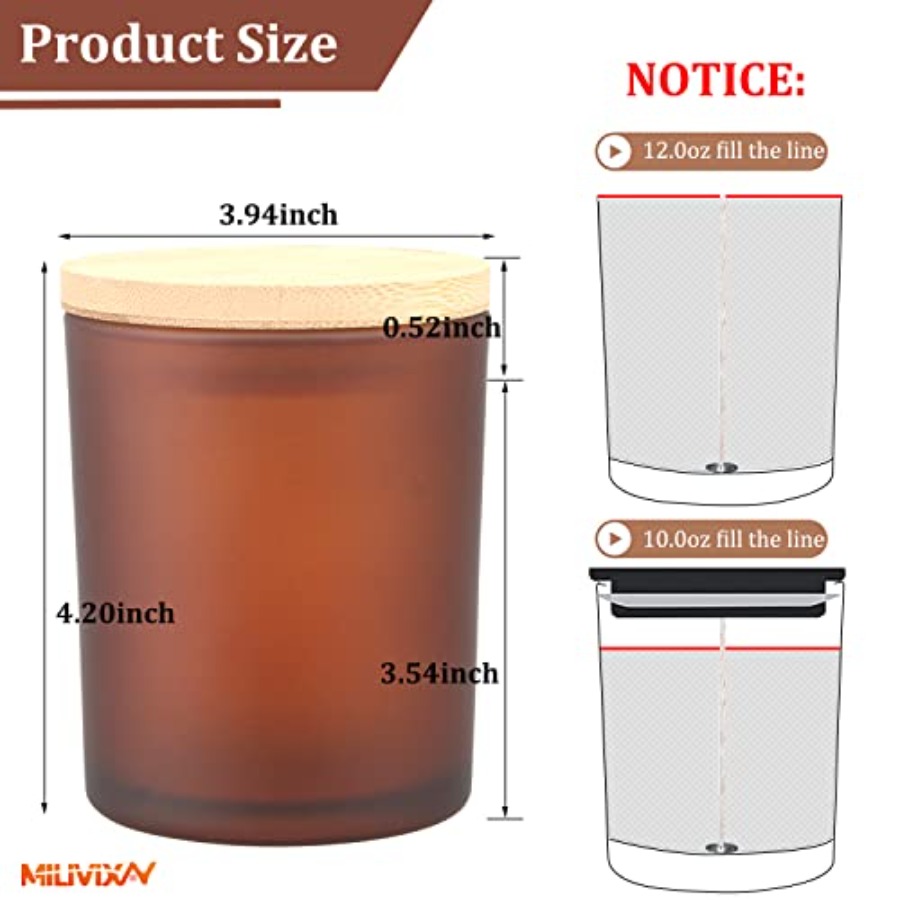 12 Pack 12 OZ Glass Candle Jar - Candle Supplies Jars บทวิจารณ์และราคา