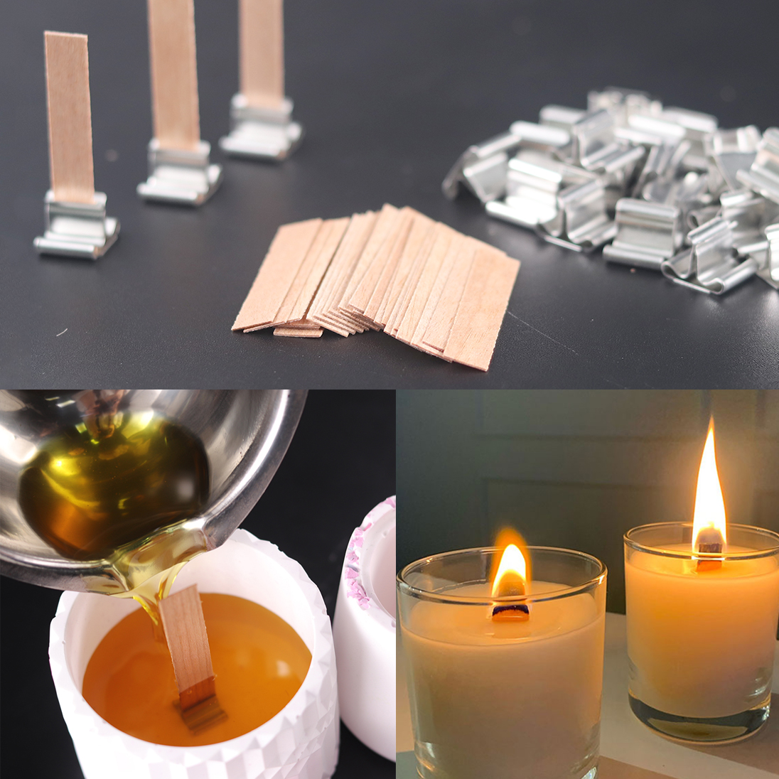 30Pcs Wooden Candle Wicks Set  - Candle Supplies Jars บทวิจารณ์และราคา