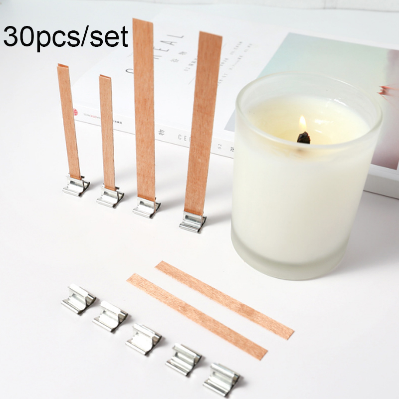 30Pcs Wooden Candle Wicks Set  - Candle Supplies Jars บทวิจารณ์และราคา