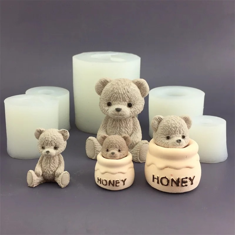 Cute Bear Honey Jar Silicone C - Candle Supplies Jars บทวิจารณ์และราคา