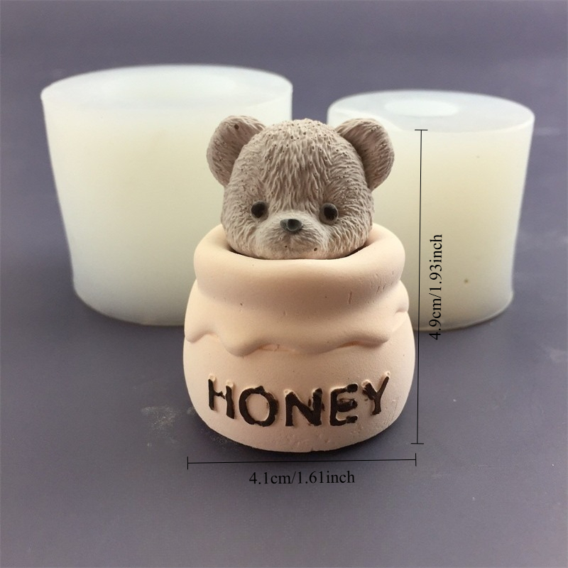 Cute Bear Honey Jar Silicone C - Candle Supplies Jars บทวิจารณ์และราคา